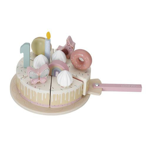 Little Dutch® Lesena rojstnodnevna torta Pink Little Dutch