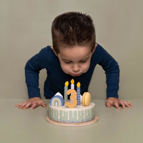 Little Dutch® Lesena rojstnodnevna torta Blue Little Dutch