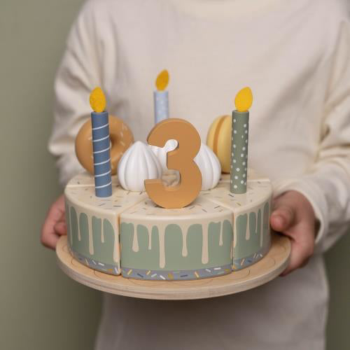 Little Dutch® Lesena rojstnodnevna torta Blue Little Dutch