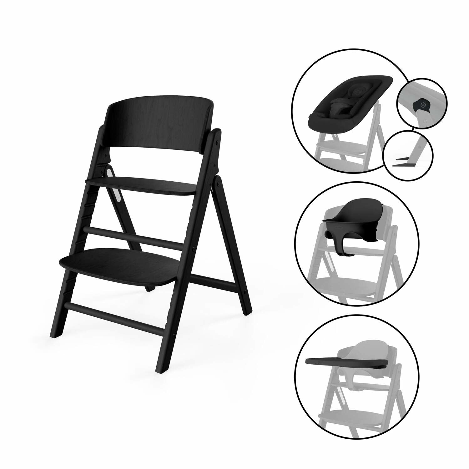 Cybex® Otroški stolček za hranjenje Click&Fold 4v1 Black Cybex