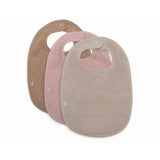 Jollein® Sada 3 bavlněných bryndáčků Wild Rose/Nougat/Biscuit