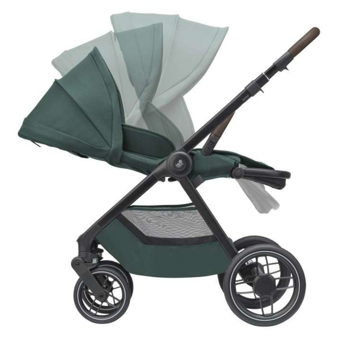 Maxi Cosi® Otroški voziček s sedežno enoto dark frame + dark brown leather Oxford Essential Green Maxi Cosi