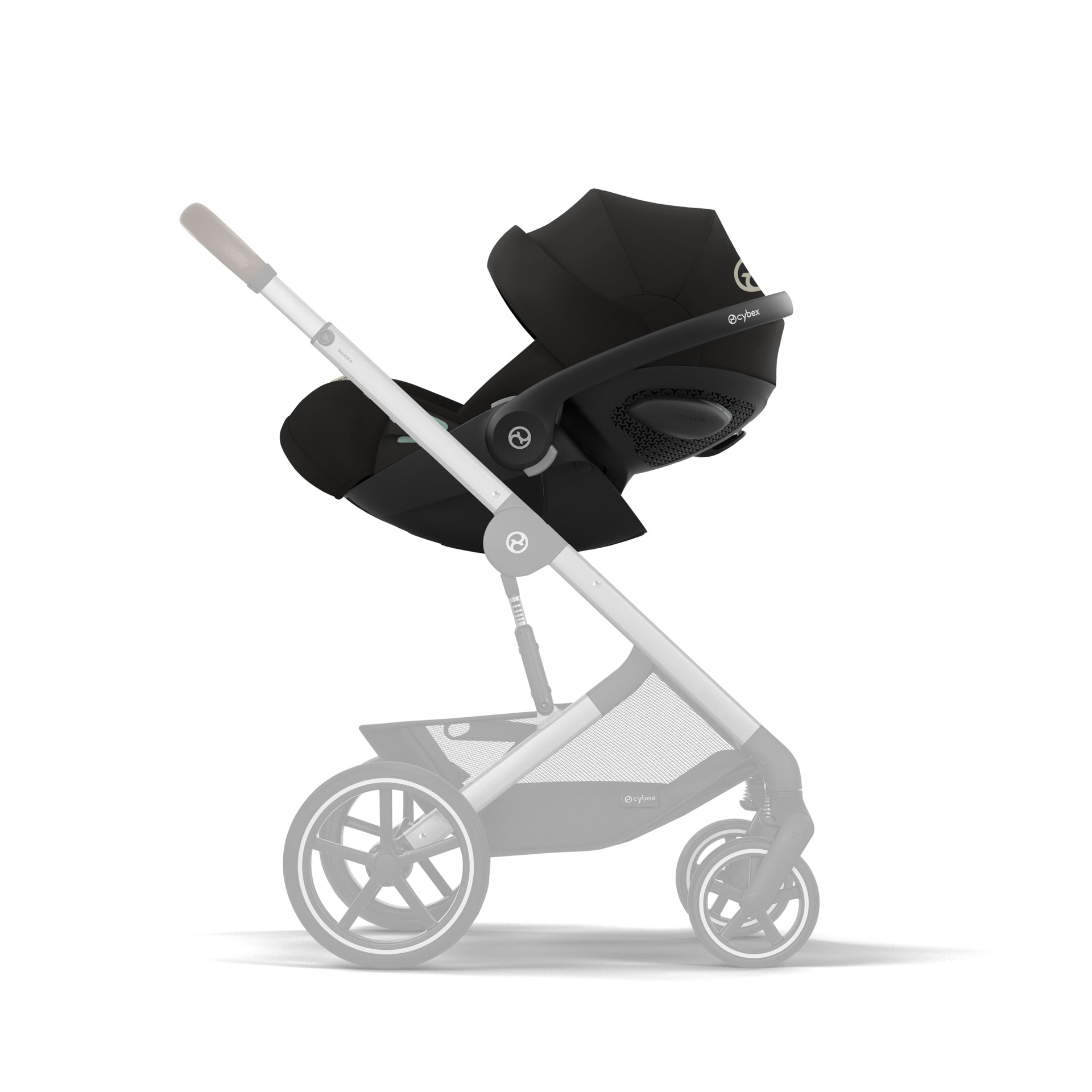 Cybex® Otroški voziček 3v1 Balios S Lux + Avtosedež Cloud G Moon Black (+ Rain cover) Cybex