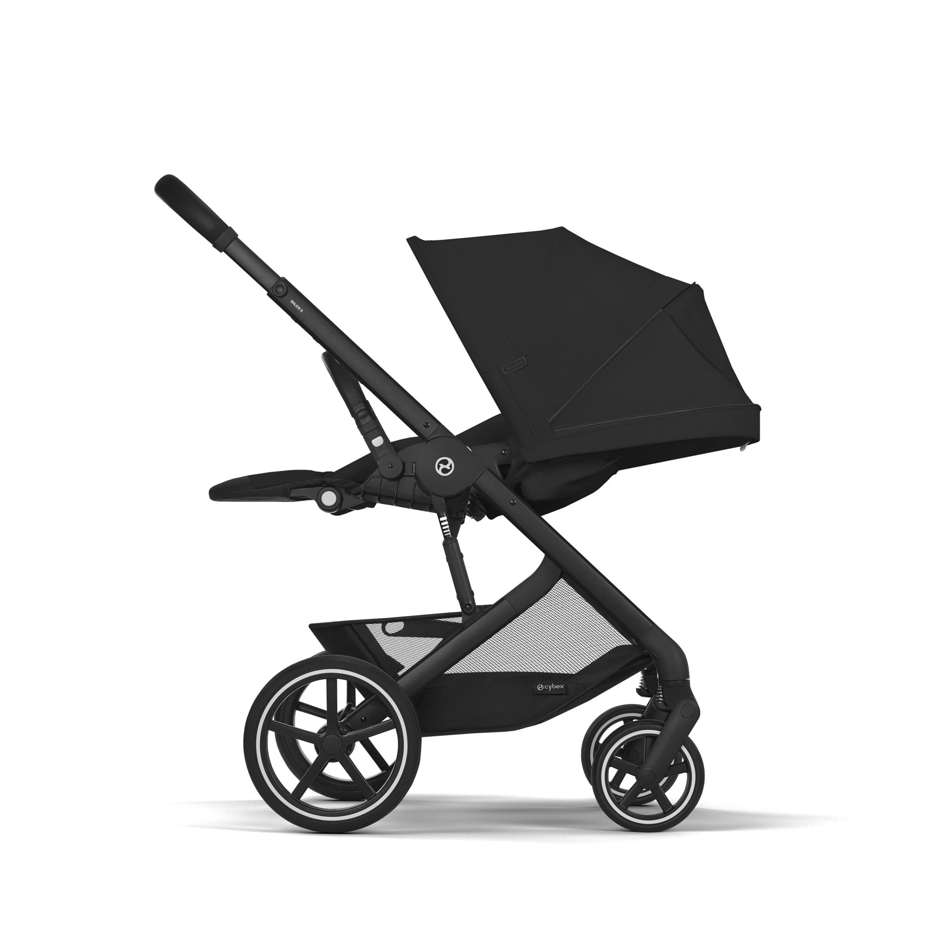 Cybex® Otroški voziček 3v1 Balios S Lux + Avtosedež Cloud G Moon Black (+ Rain cover) Cybex