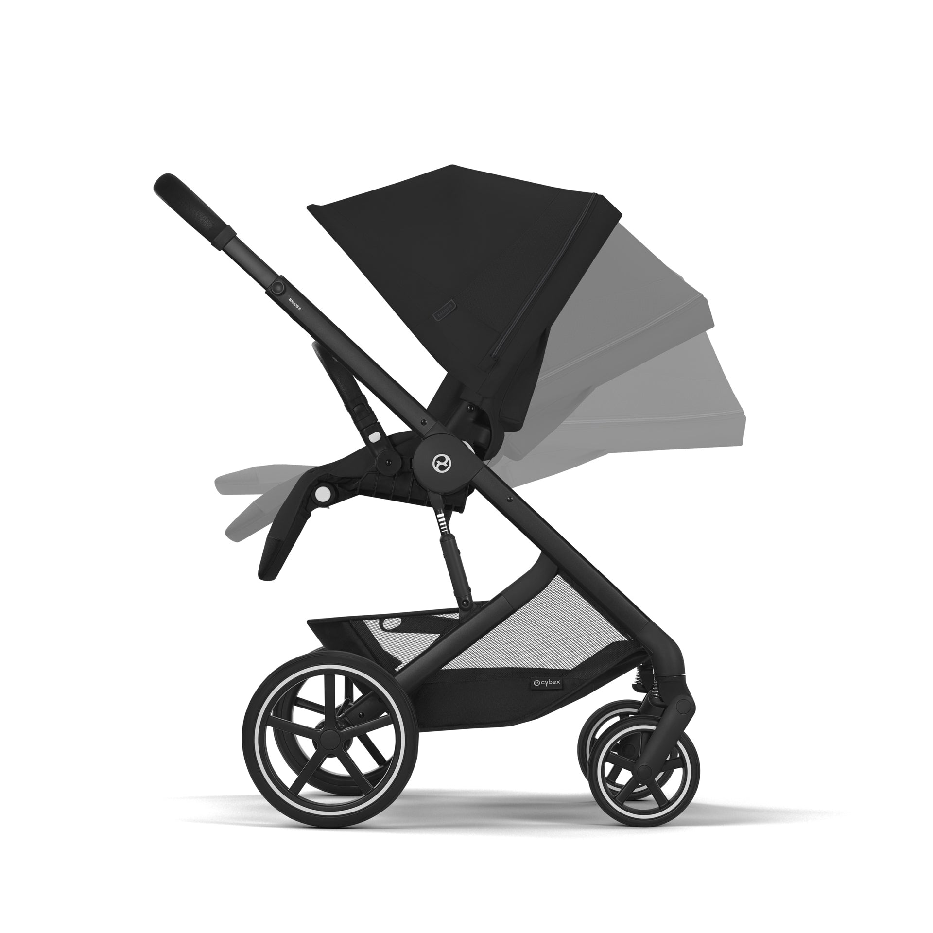 Cybex® Otroški voziček 3v1 Balios S Lux + Avtosedež Cloud G Moon Black (+ Rain cover) Cybex
