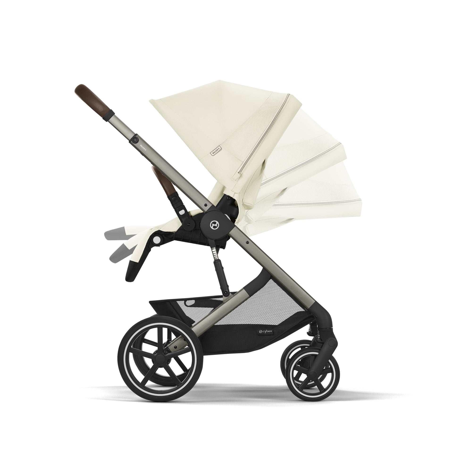 Cybex® Otroški voziček 3v1 Balios S Lux + Avtosedež Cloud G Seashell Beige (+ Rain cover) Cybex