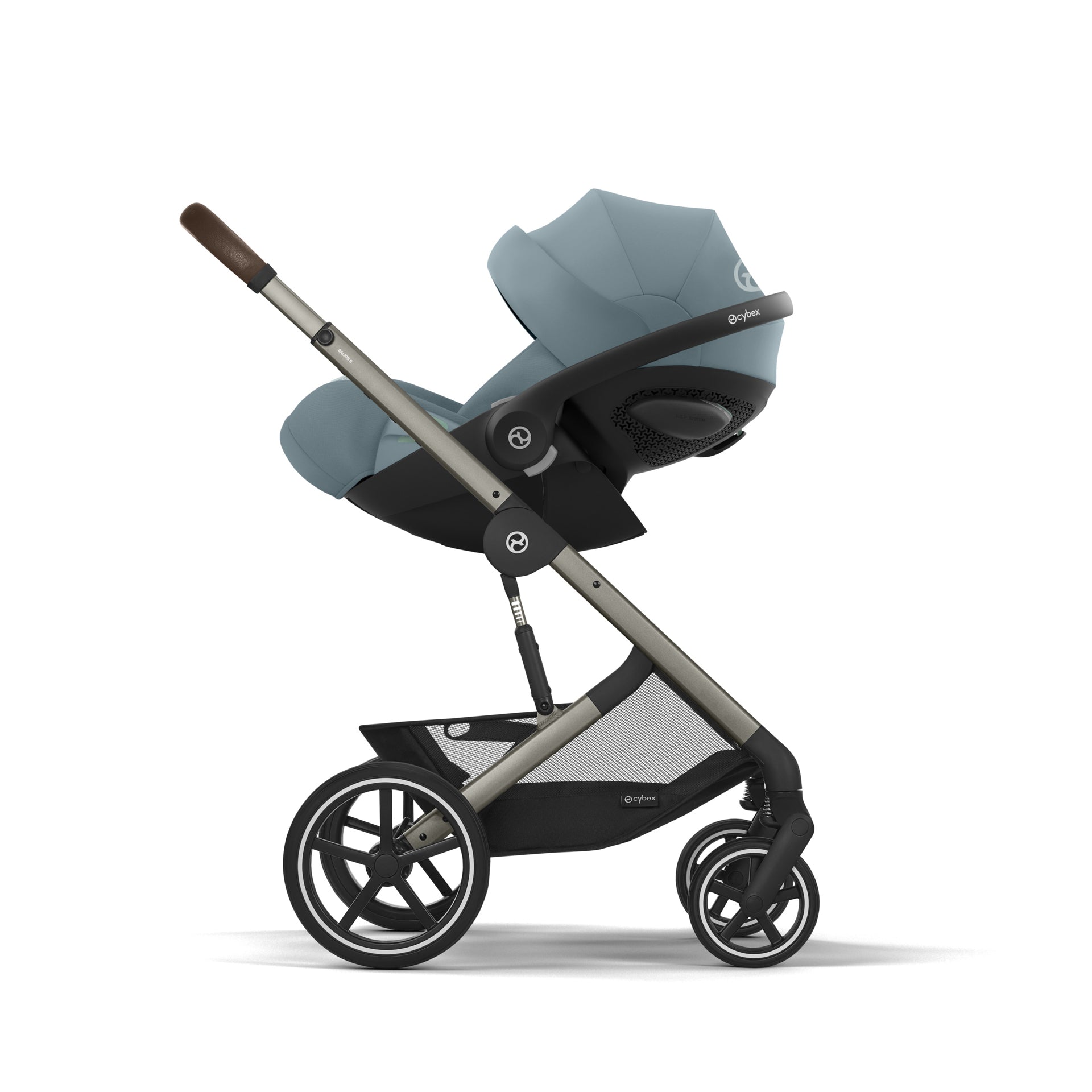 Cybex® Otroški voziček s košaro 2v1 Balios S Lux (0-22 kg) Stormy Blue (Taupe Frame) Cybex