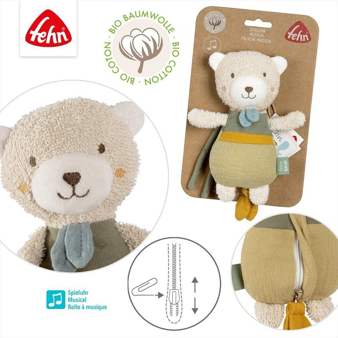 Fehn® Glasbena obešanka Medvedek Natur Fehn