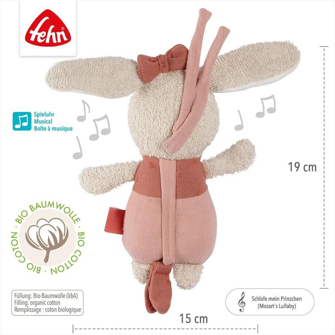 Fehn® Glasbena obešanka Zajček Natur Fehn