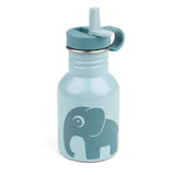 Done by Deer® Stainless steel bottle with straw Elphee Blue 350 ml