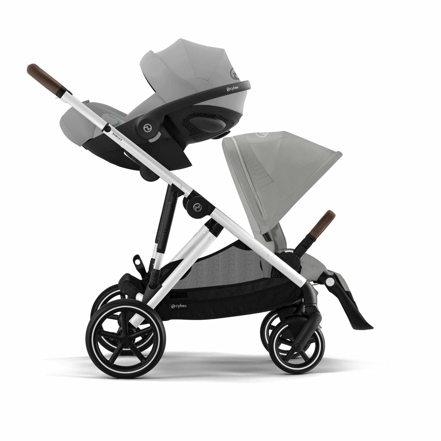 Cybex® Otroški voziček Gazelle™ S Stone Grey (Silver Frame) Cybex