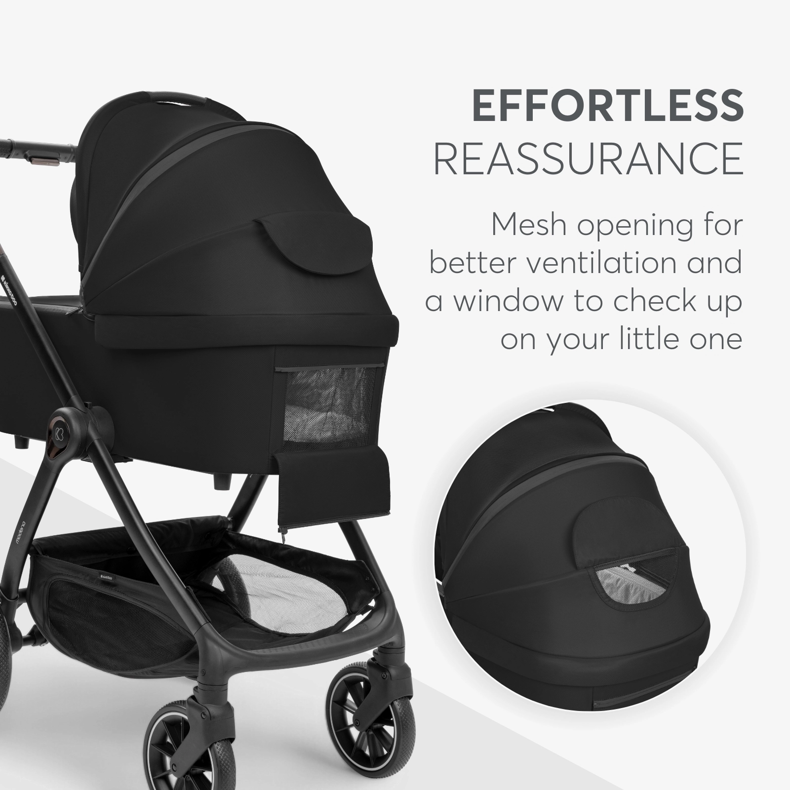 KikkaBoo® Otroški voziček s košaro 3v1 Modena Black KikkaBoo