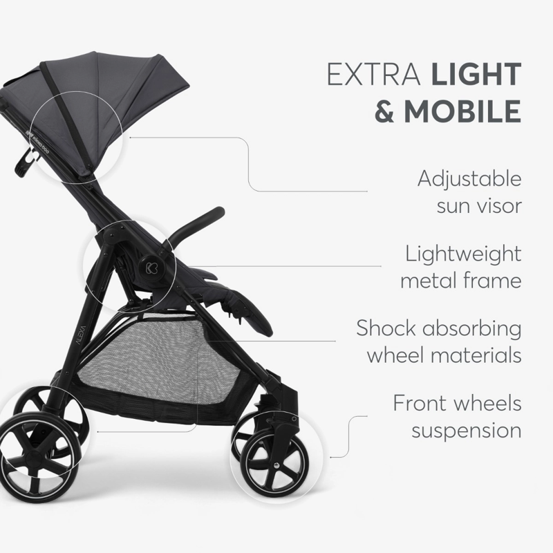 KikkaBoo® Otroški voziček Alexa Dark Grey KikkaBoo