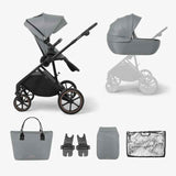 KikkaBoo® Cărucior 2în1 cu landou Thea Grey