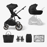 KikkaBoo® Cărucior 2în1 cu landou Thea Black
