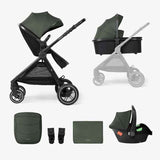 KikkaBoo® Stroller with carrycot 3-in-1 Ava Army Green