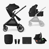 KikkaBoo® Stroller with carrycot 3-in-1 Ava Black