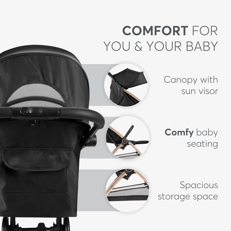 KikkaBoo® Otroški voziček Joy Black KikkaBoo