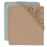 Jollein® Baumwollbettlaken 2 Stück 140x70/150x75 Sea Green/Biscuit