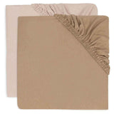 Jollein® Baumwollbettlaken 2 Stück 140x70/150x75 Wild Rose/Biscuit