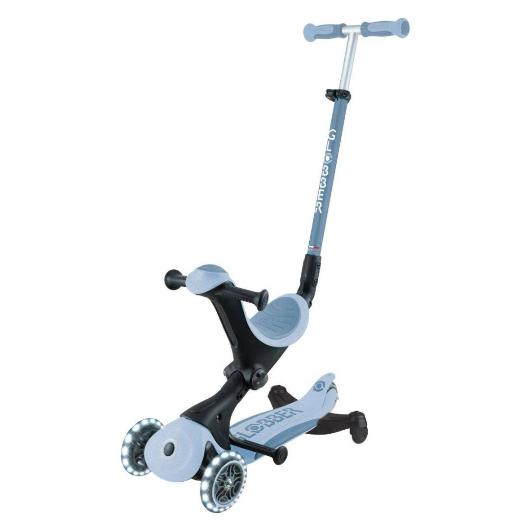 Globber® Zložljivi otroški skiro GO UP deluxe 360° s svetlečimi kolesi Blueberry Globber