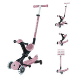 Globber® Faltbarer Kinderroller GO UP deluxe 360° mit leuchtenden Rädern Berry