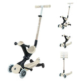 Globber® Faltbarer Kinderroller GO UP deluxe 360° mit leuchtenden Rädern Taupe