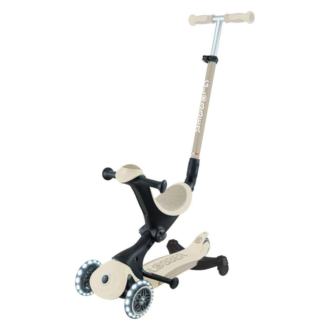 Globber® Zložljivi otroški skiro GO UP deluxe 360° s svetlečimi kolesi Taupe Globber