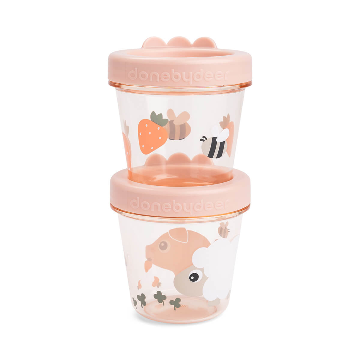 Done by Deer® Set 2 posodic za prigrizke Tiny Farm Powder Done by Deer