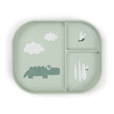 Done by Deer® Kinder-Trennteller Foodie Croco Green