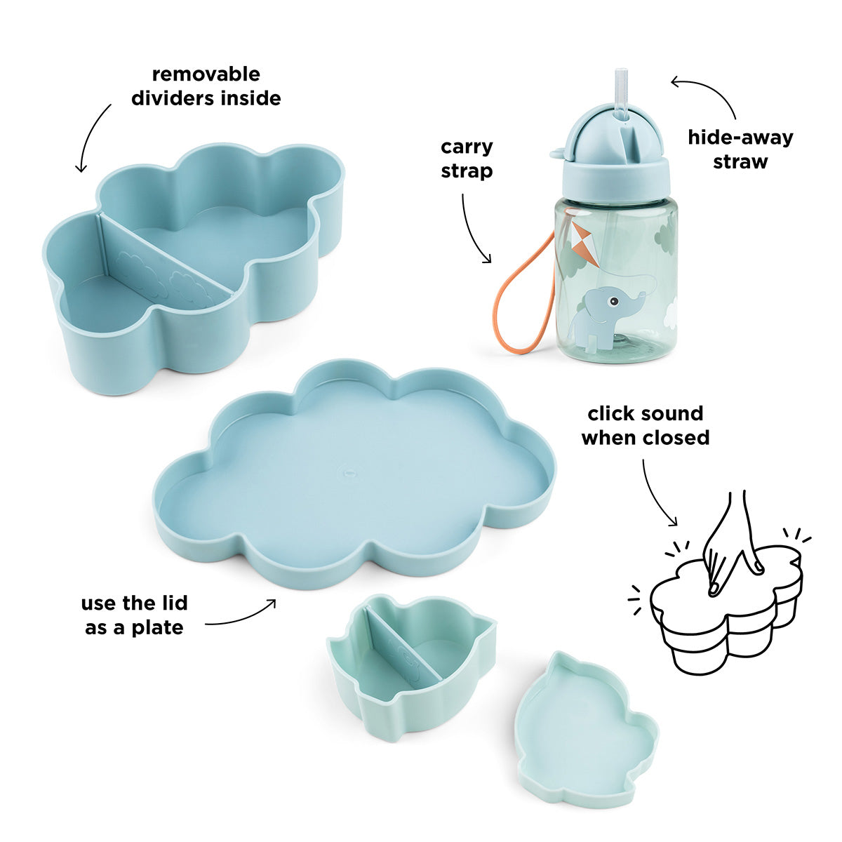 Done by Deer® Set za malico Playground Blue Done by Deer