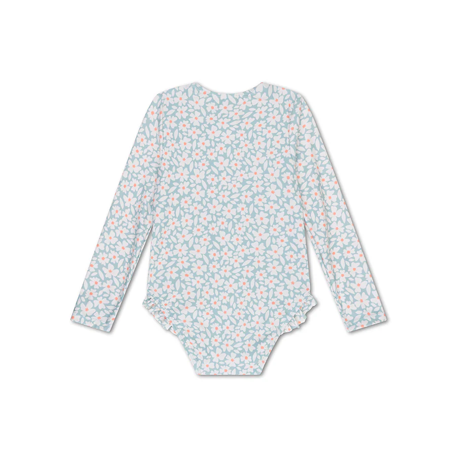Swim Essentials® Otroške enodelne kopalke Green Flowers Swim Essentials