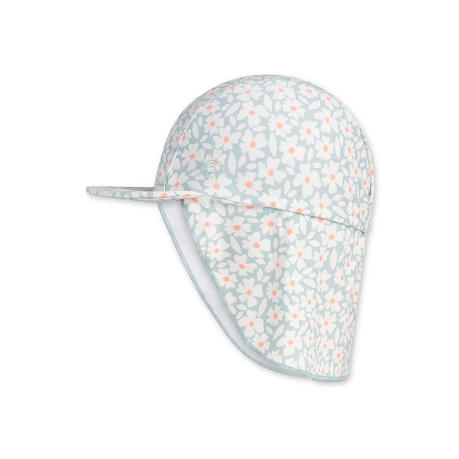 Swim Essentials® Klobuček z UV zaščito s podaljšano zaščito za vrat Green Flowers Swim Essentials
