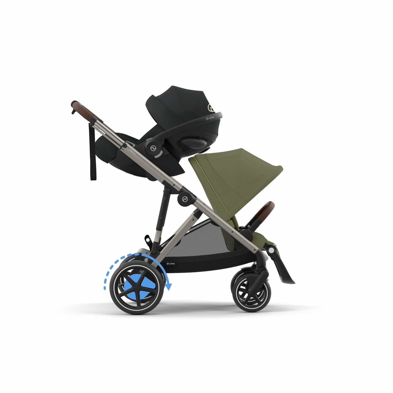 Cybex® Otroški voziček e-Gazelle™ S Moss Green (Taupe Frame) Cybex