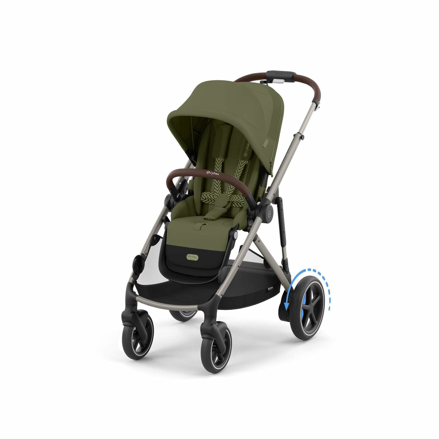 Cybex® Otroški voziček e-Gazelle™ S Moss Green (Taupe Frame) Cybex
