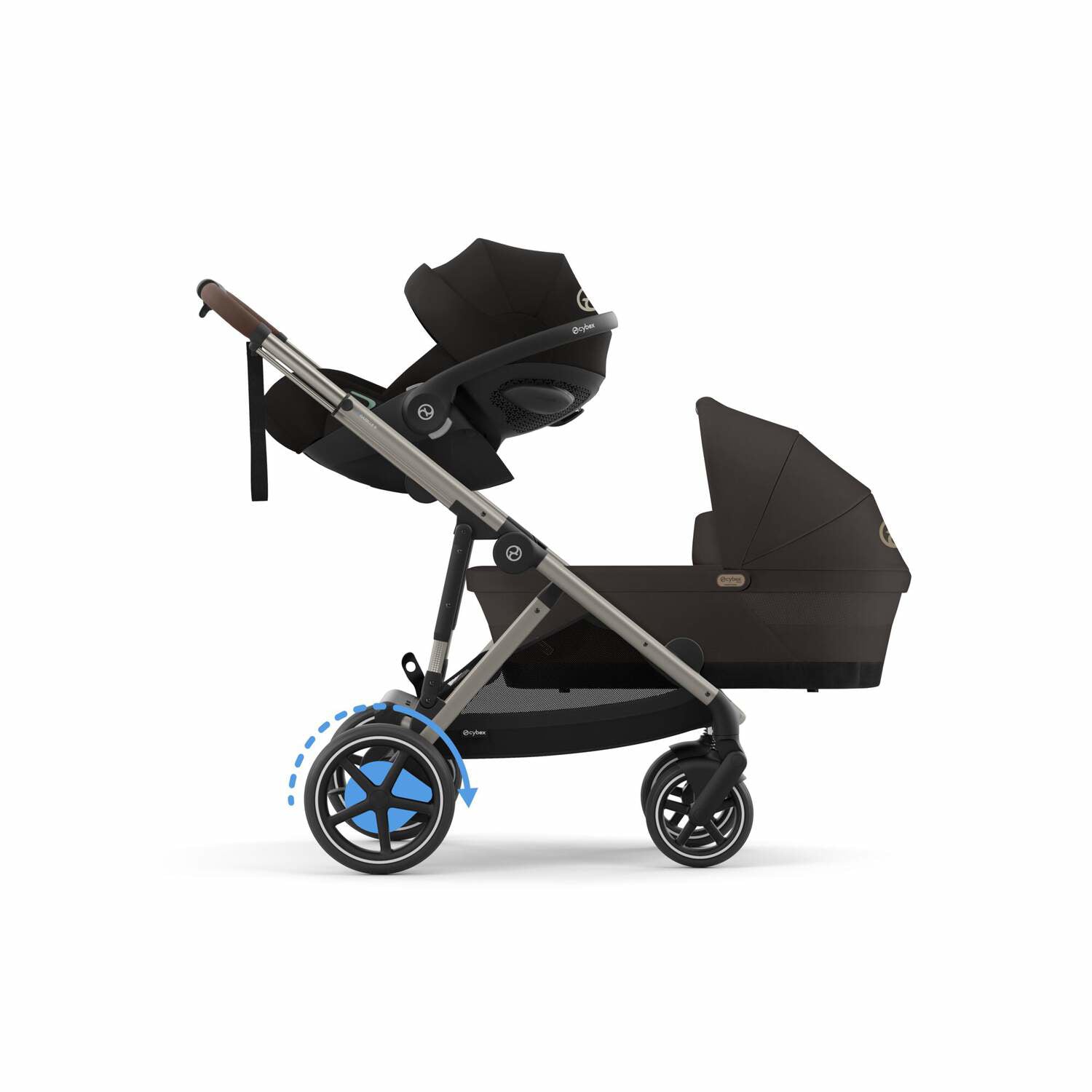 Cybex® Otroški voziček e-Gazelle™ S Chocolate Brown (Taupe Frame) Cybex