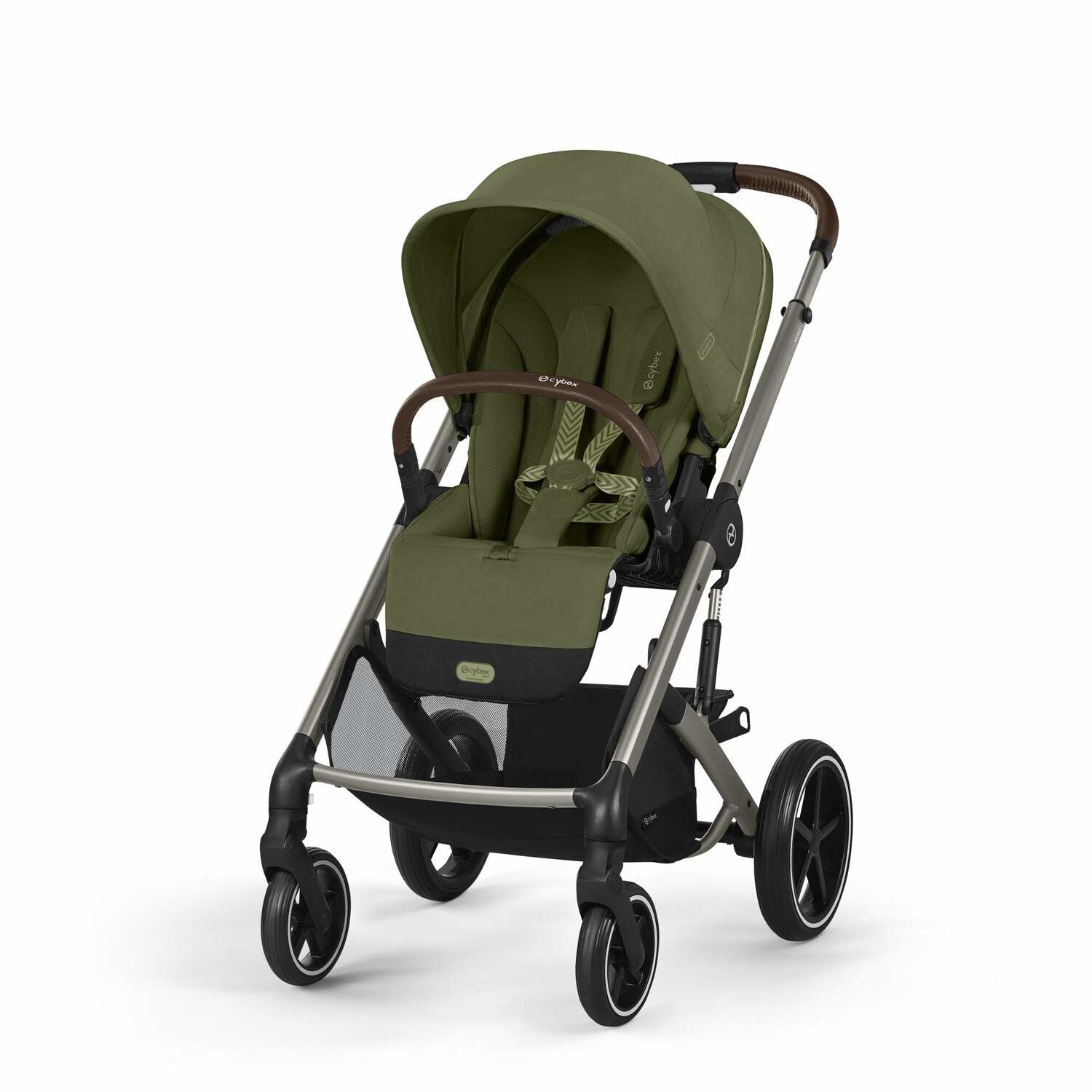 Cybex® Otroški voziček 3v1 Balios S Lux + Avtosedež Cloud G Moss Green (+ Rain cover) Cybex