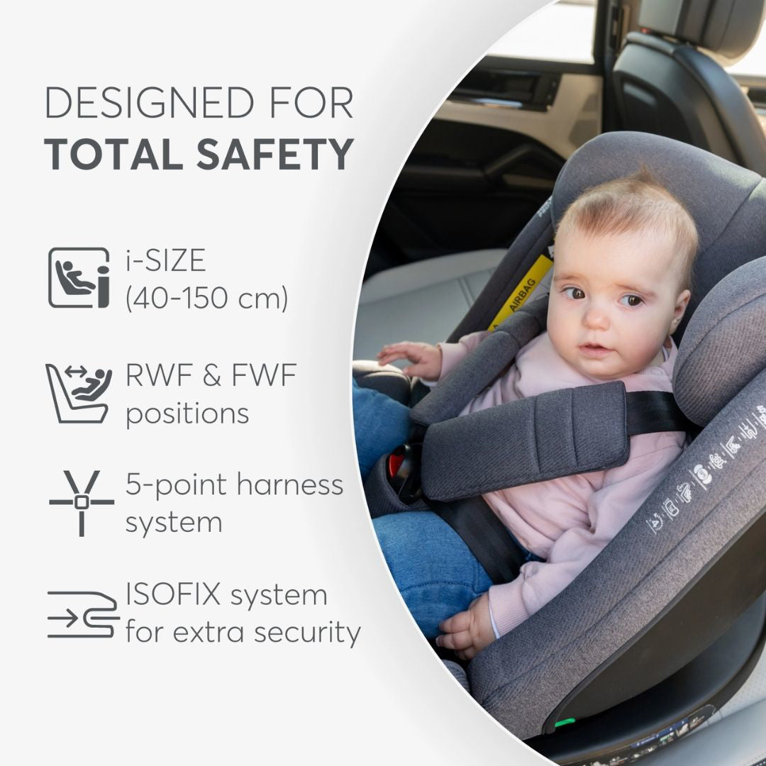 KikkaBoo® Otroški avtosedež 360 i-Secure i-SIZE (40-150 cm) Army Green KikkaBoo