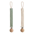 Mushie® Pacifier Clips Olive/Shifting Sand