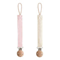 Mushie® Halter für Schnuller 2 Stück Blush/Cream