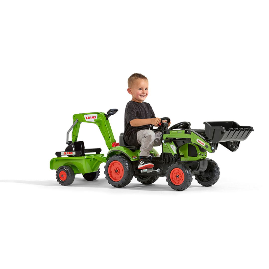 Falk® Bager s pedali Claas z nakladalno prikolico in žlico Falk