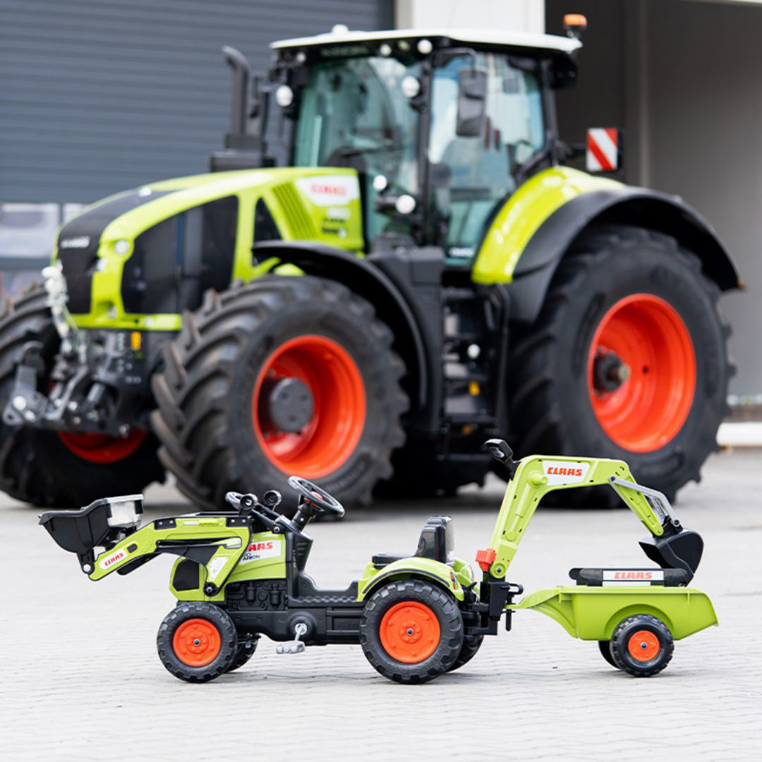 Falk® Bager s pedali Claas z nakladalno prikolico in žlico Falk