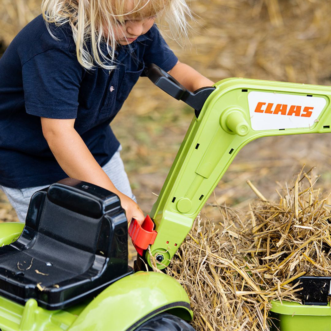 Falk® Bager s pedali Claas z nakladalno prikolico in žlico Falk