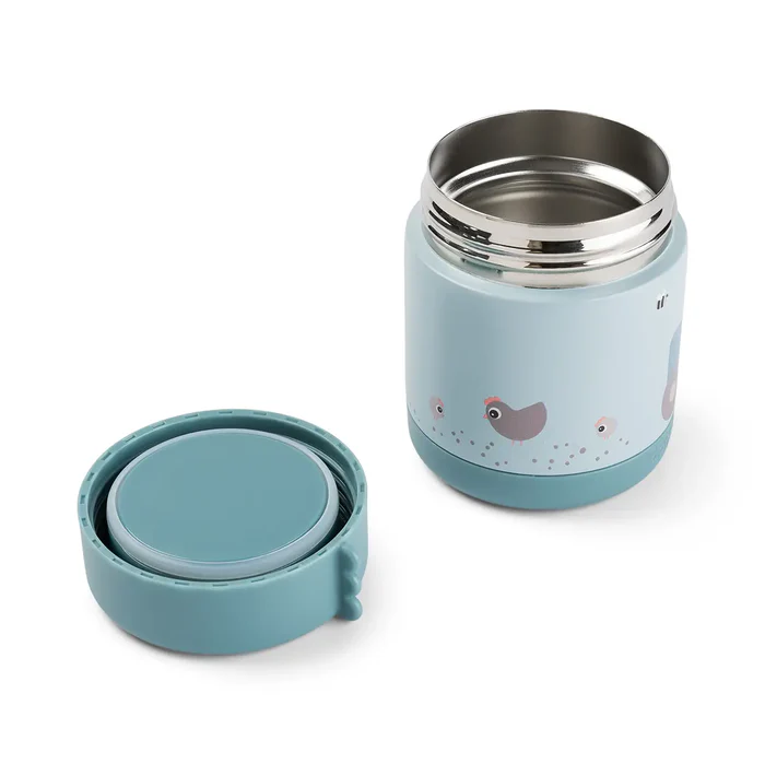 Done by Deer® Termo posodica za hrano 300ml Tiny Farm Blue Done by Deer