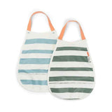 Done by Deer® Pull-over bib 2-pack Stripes Blue/Green