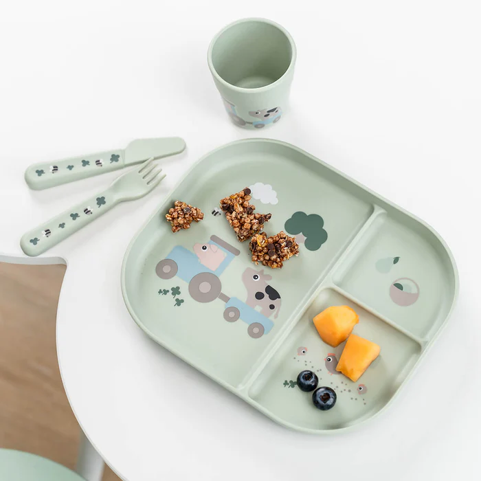 Done by Deer® Prvi jedilni set Foodie Tiny farm Green Done by Deer
