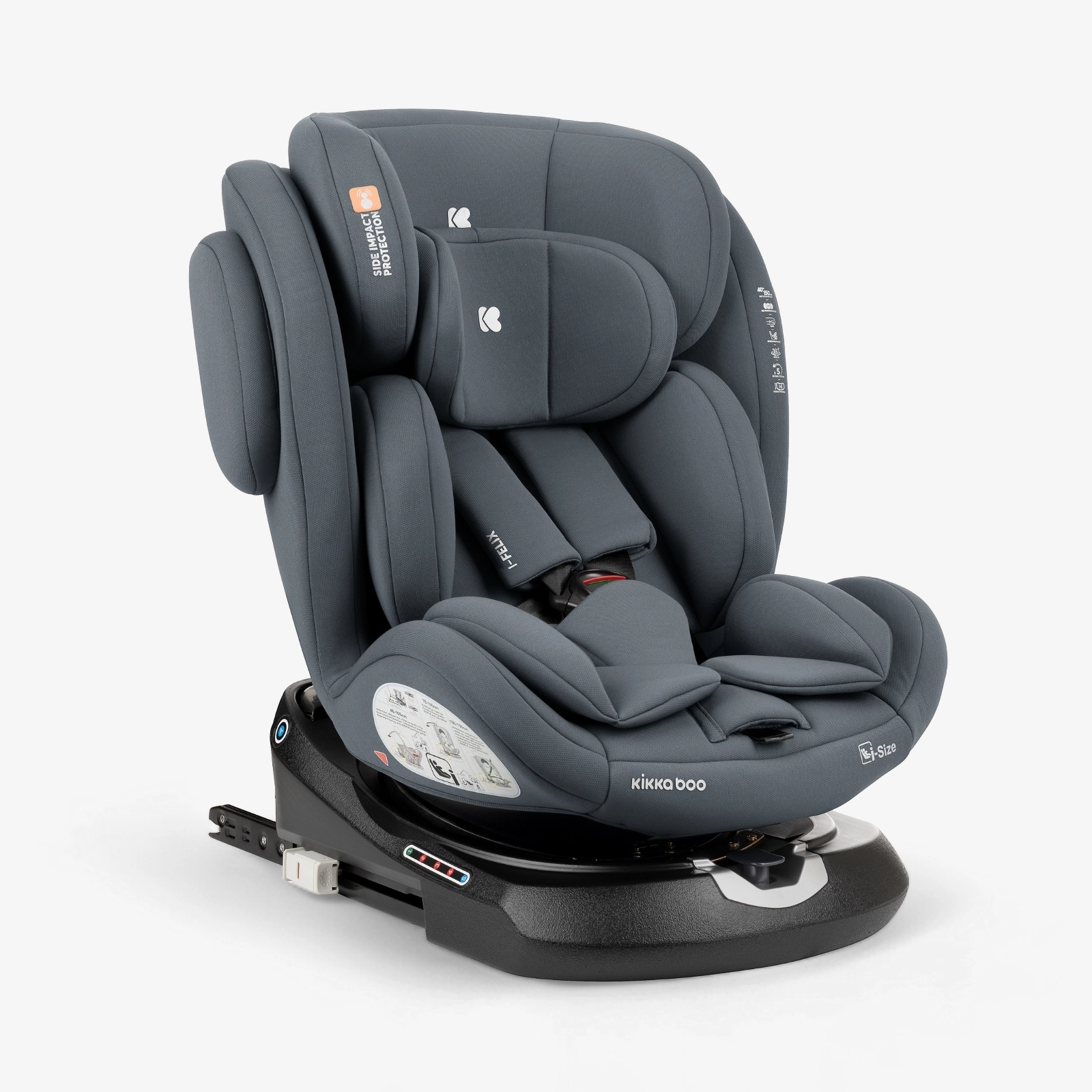 KikkaBoo® Otroški avtosedež 360° i-Felix i-SIZE (40-150 cm) Dark Grey KikkaBoo