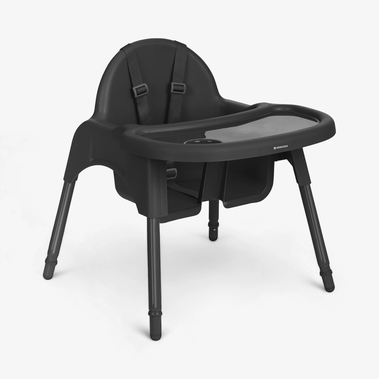 KikkaBoo® Otroški stol za hranjenje 2v1 Jammy Black KikkaBoo