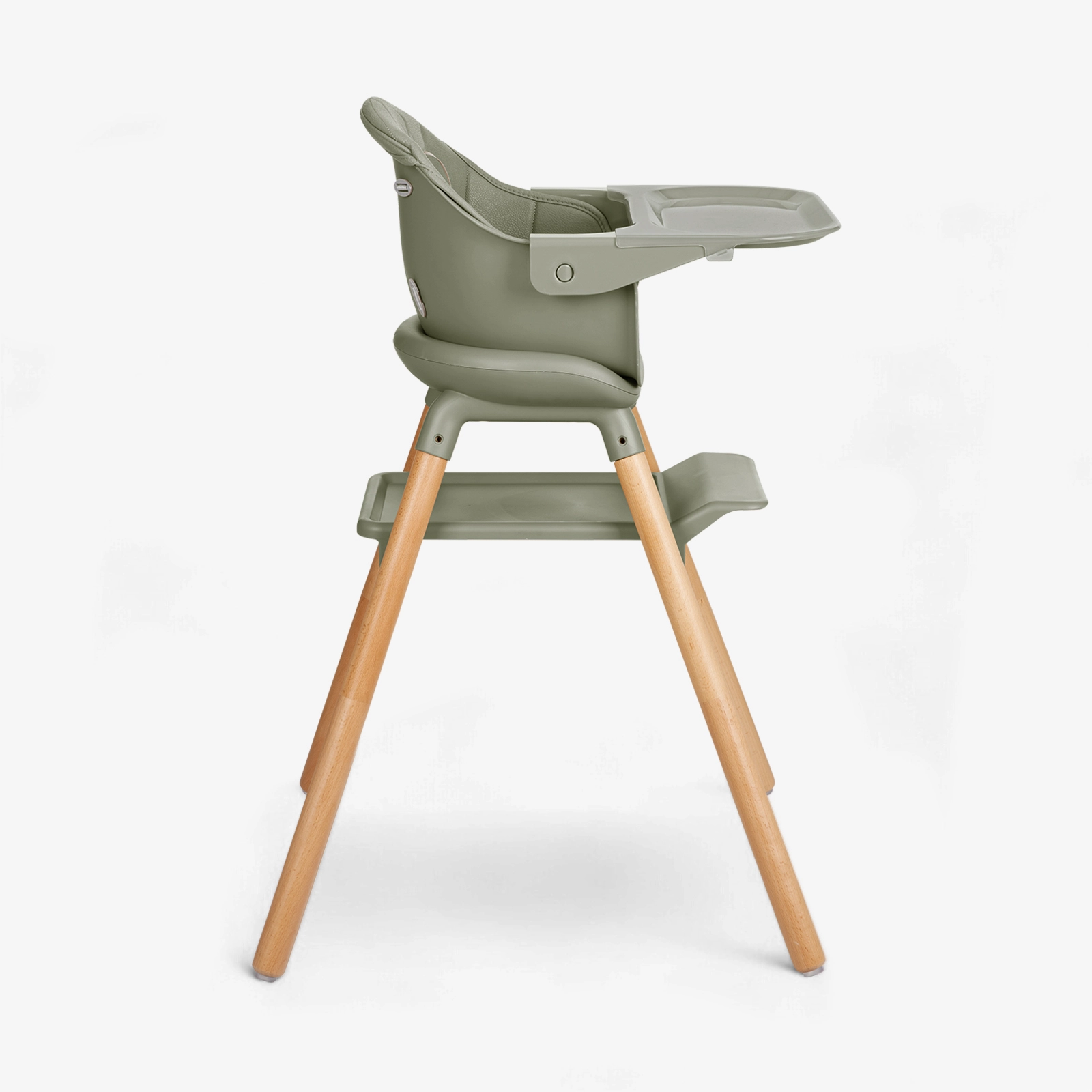 KikkaBoo® Otroški stol za hranjenje 2v1 Woody Army Green KikkaBoo