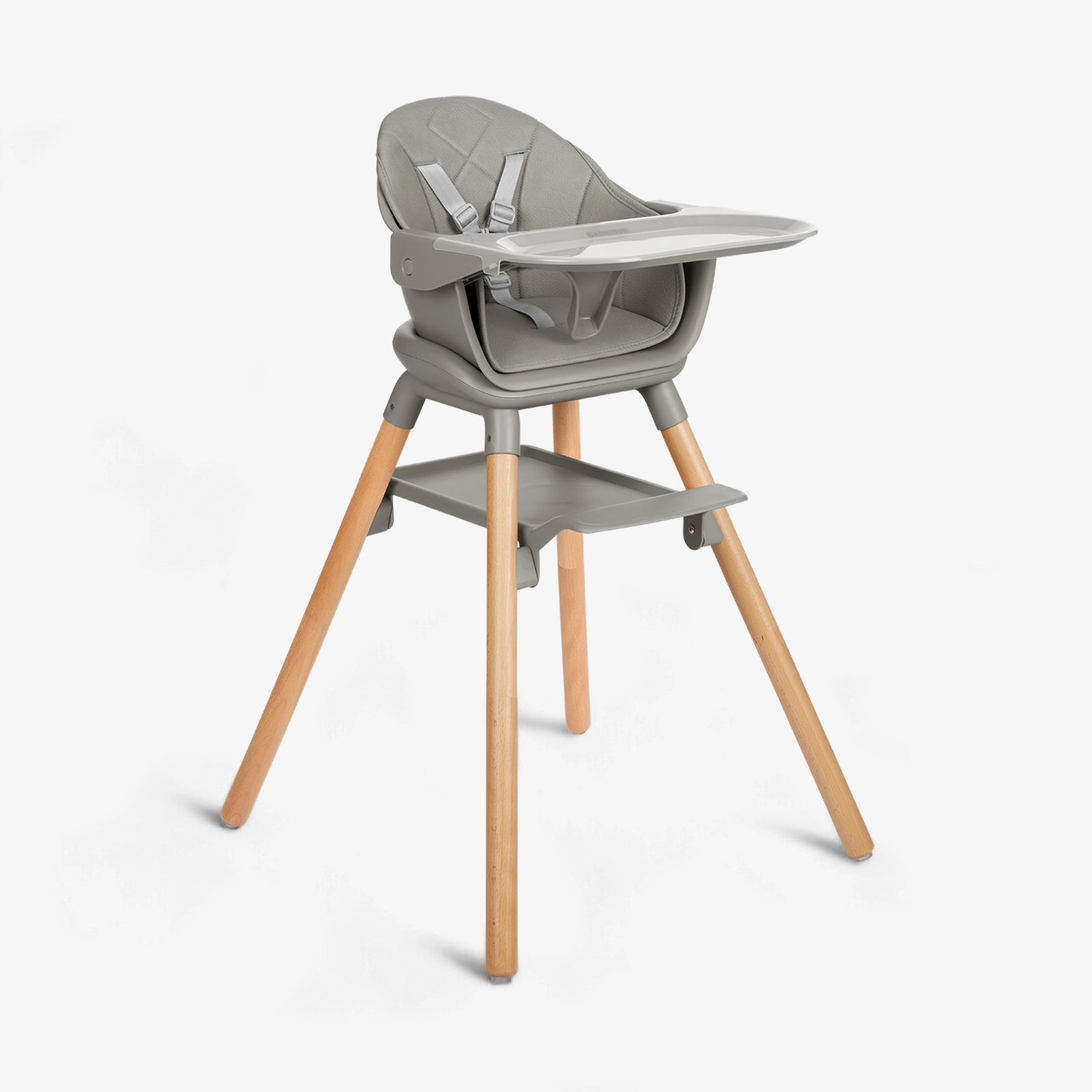 KikkaBoo® Otroški stol za hranjenje 2v1 Woody Grey KikkaBoo